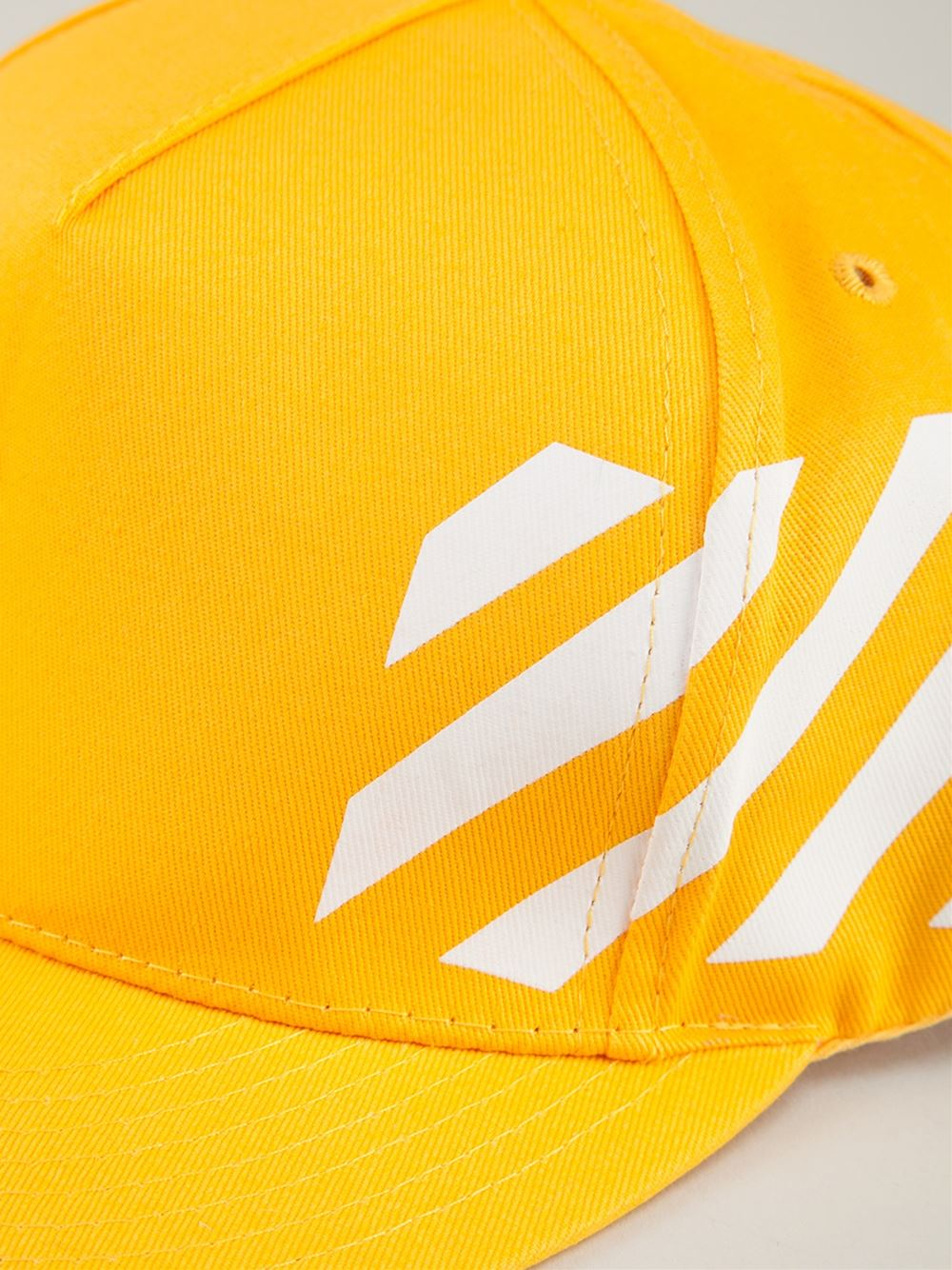 Off-White c/o Virgil Abloh Striped Baseball Cap in Yellow for Men