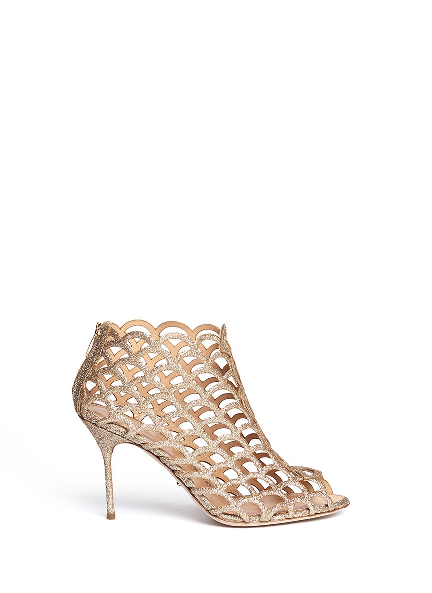 Lyst Sergio Rossi Mermaid Cage Booties in Metallic
