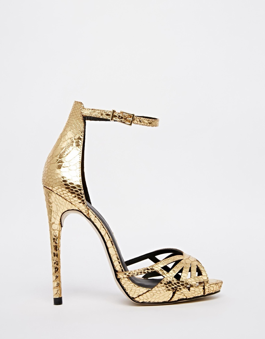 asos gold sandals