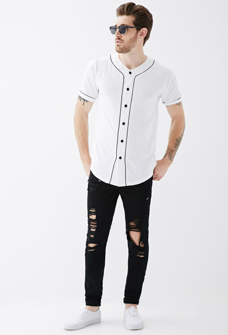 black baseball jersey mens