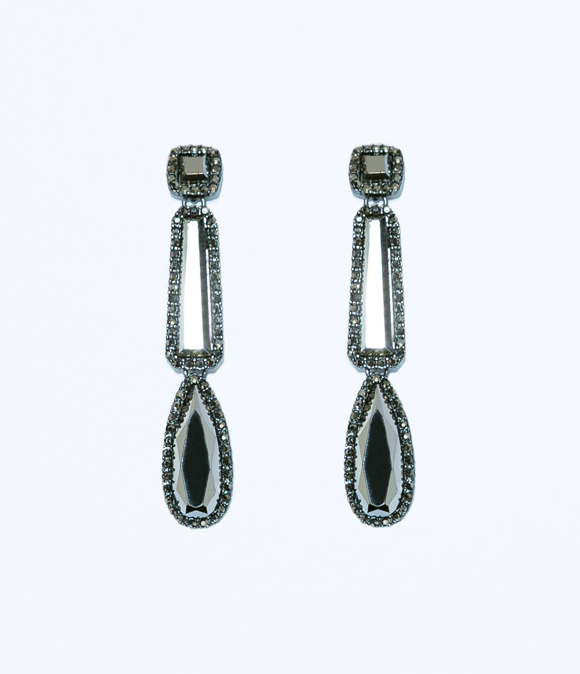 Zara Geometric Piece Earrings in Silver Lyst