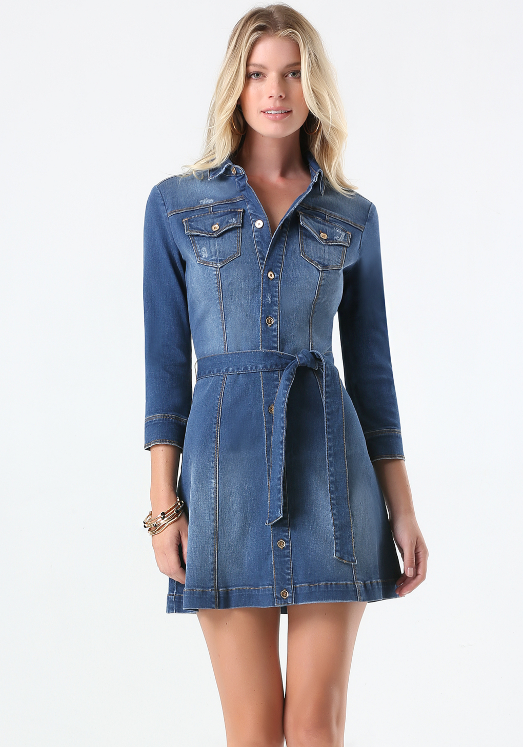 denim shirtdress