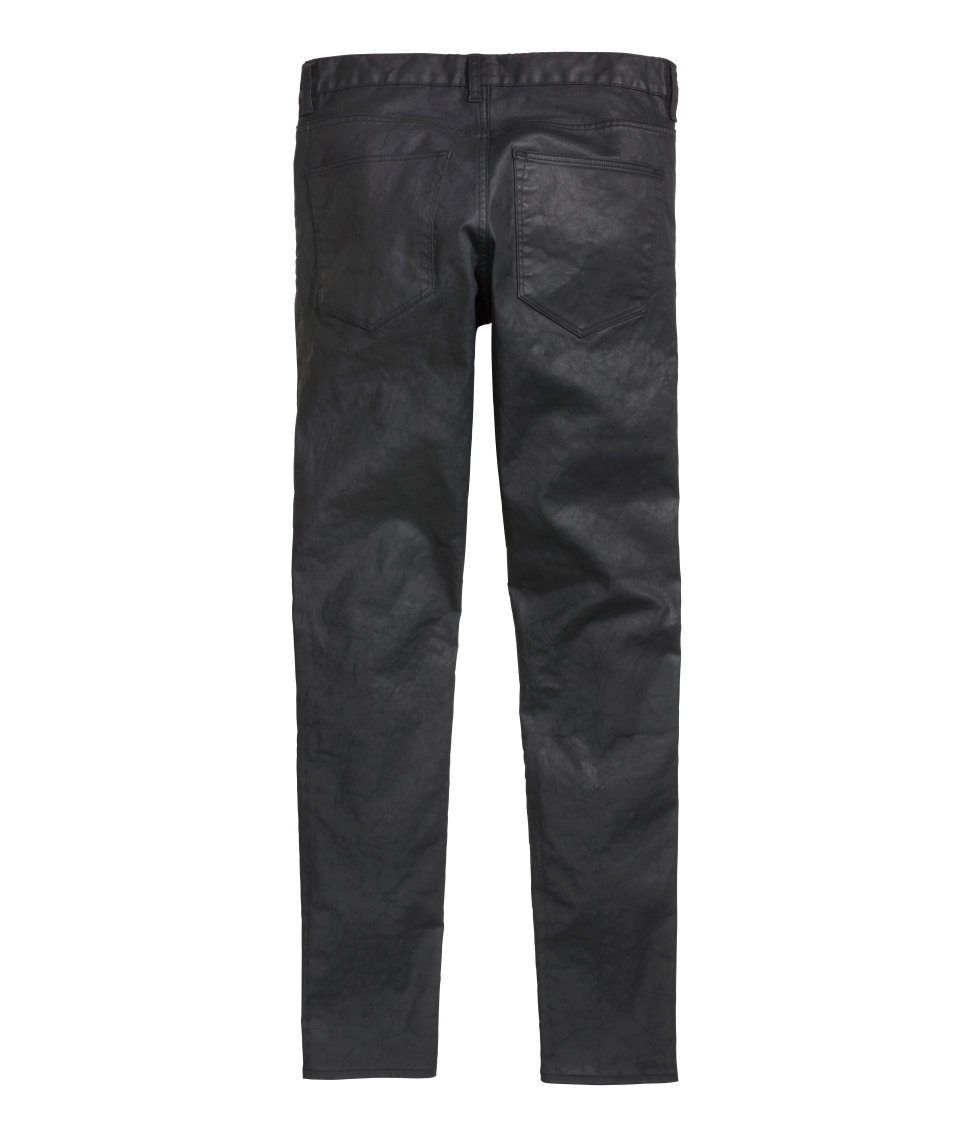 H&M Waxed Jeans in Black for Men | Lyst