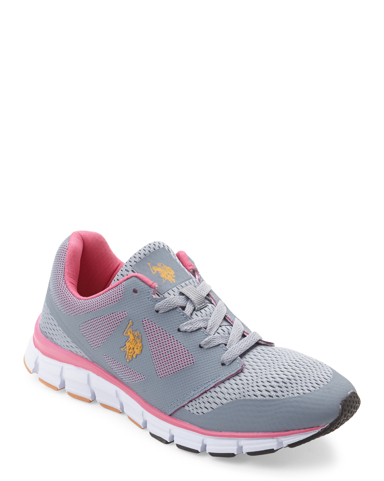Lyst U.S. Polo Assn. Grey &amp; Hot Pink Cathy Sneakers in Gray