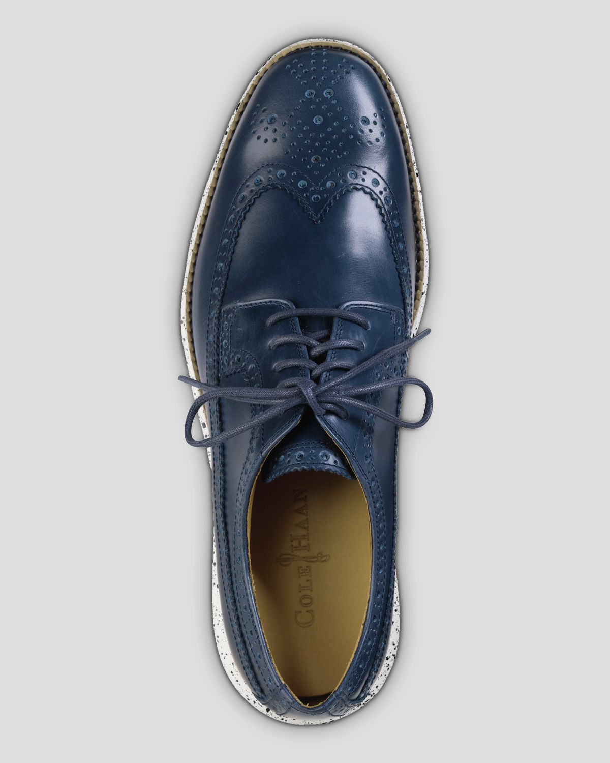 Cole Haan Lunargrand Wingtip Oxfords in Blue for Men - Lyst