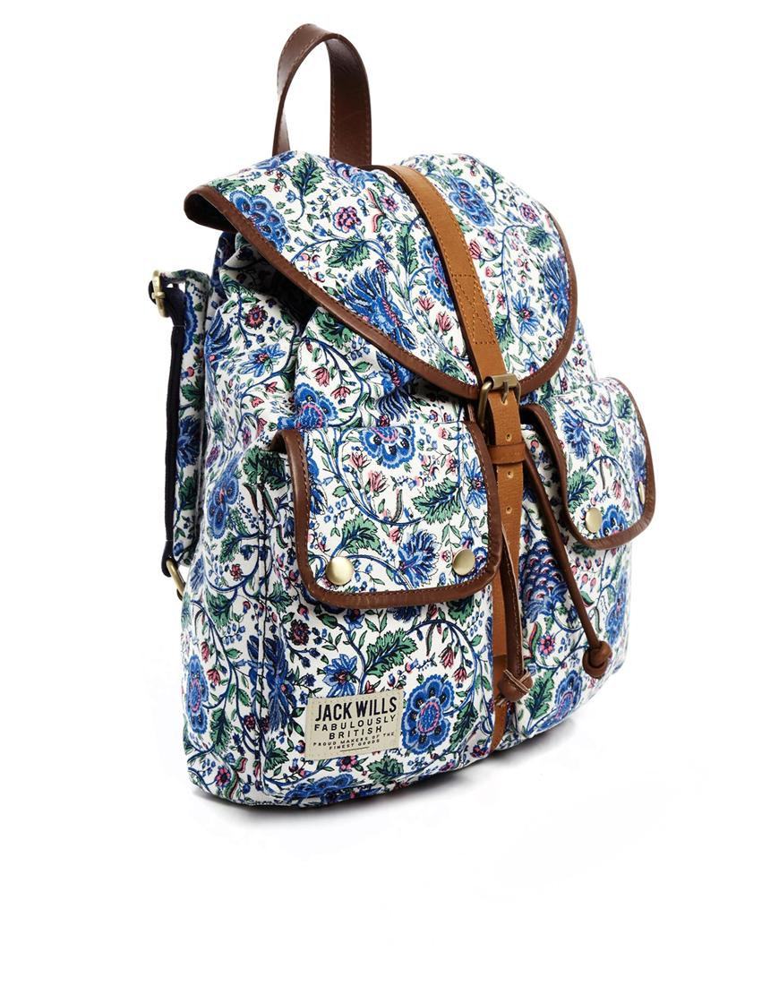 jack wills floral backpack