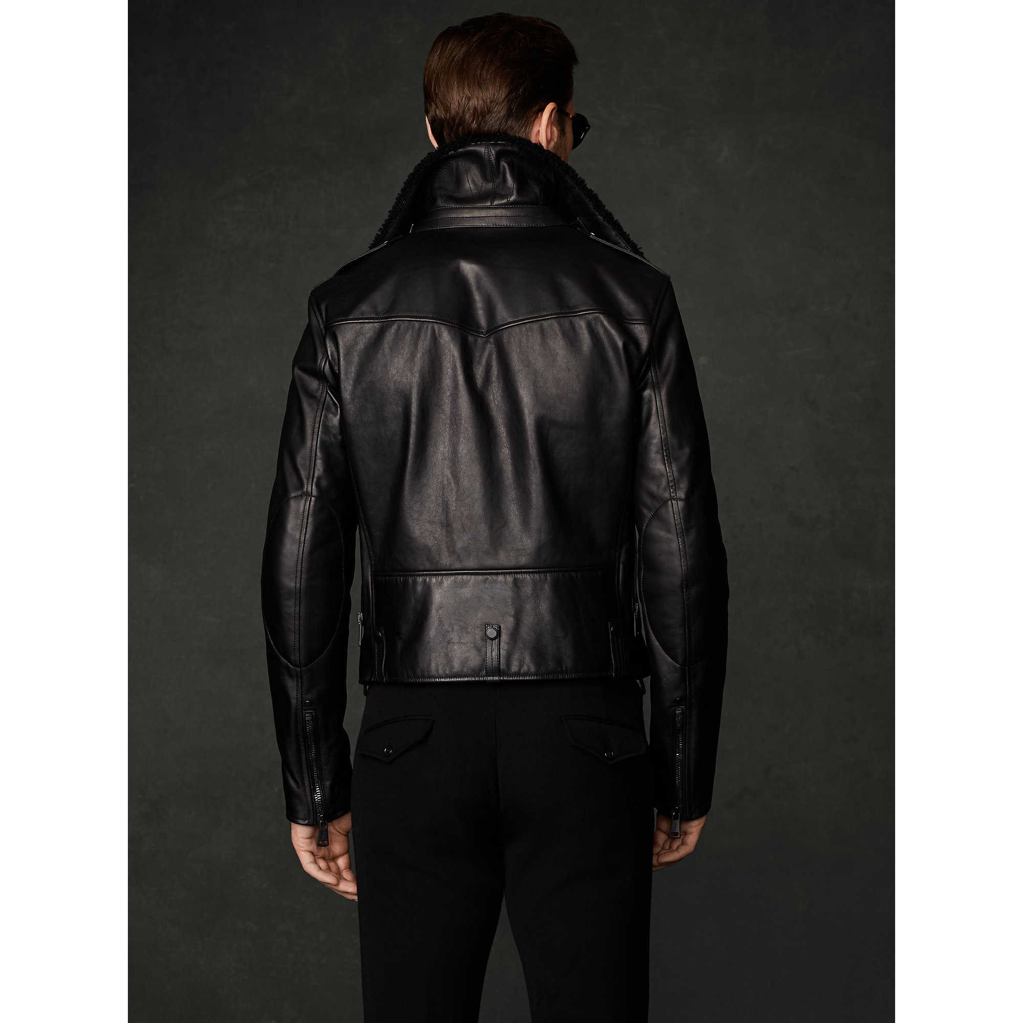 purple label leather jacket