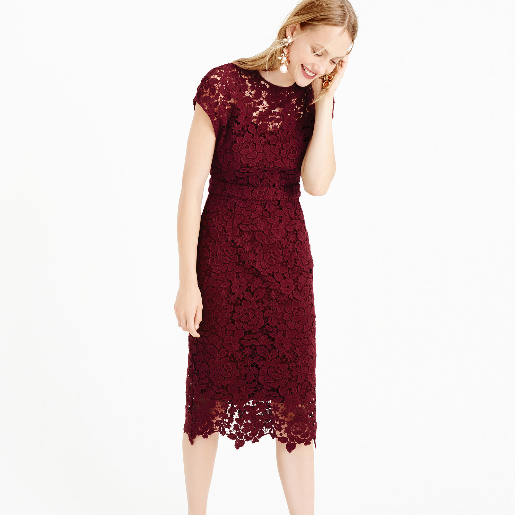 Piece dress wine lace olivia
