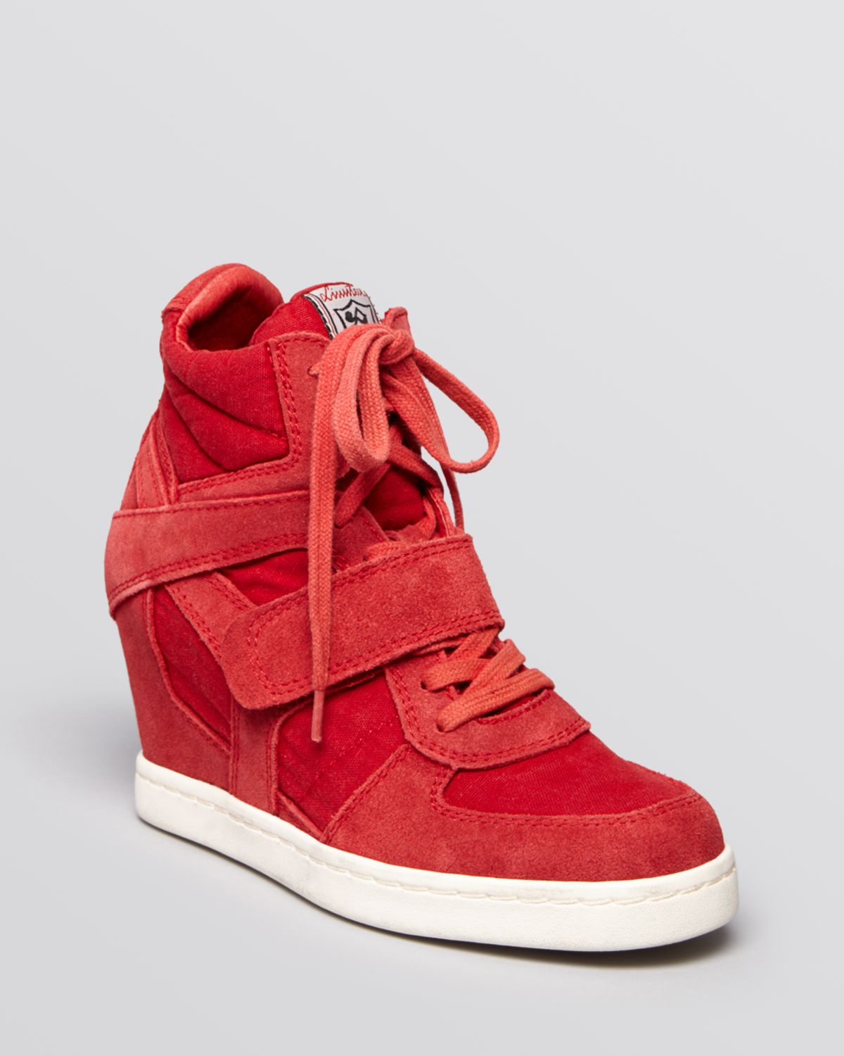 Ash Lace Up Wedge Sneakers Cool in Red - Lyst