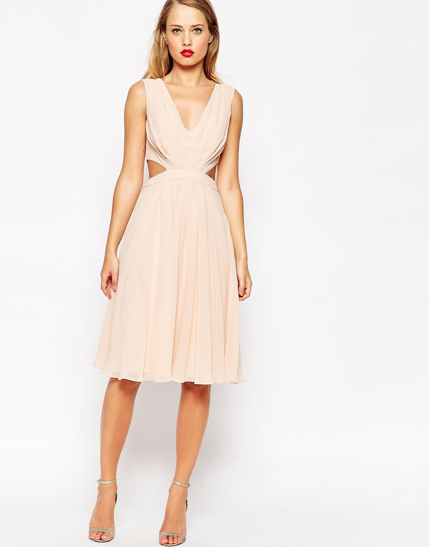 side cut out midi dress