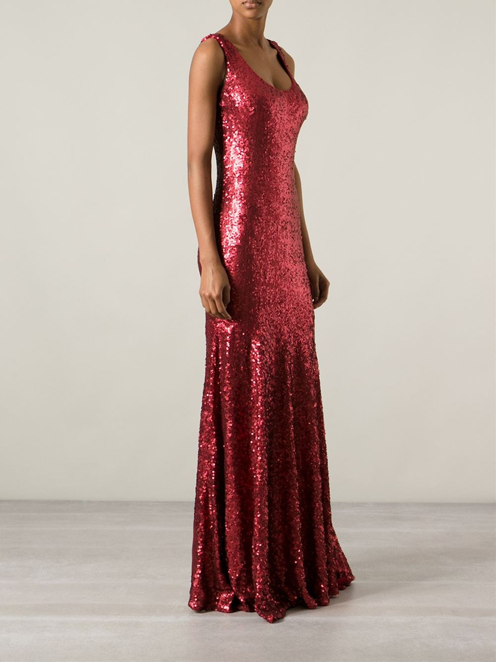 Jenny packham Sequin Embellished Gown in Red | Lyst