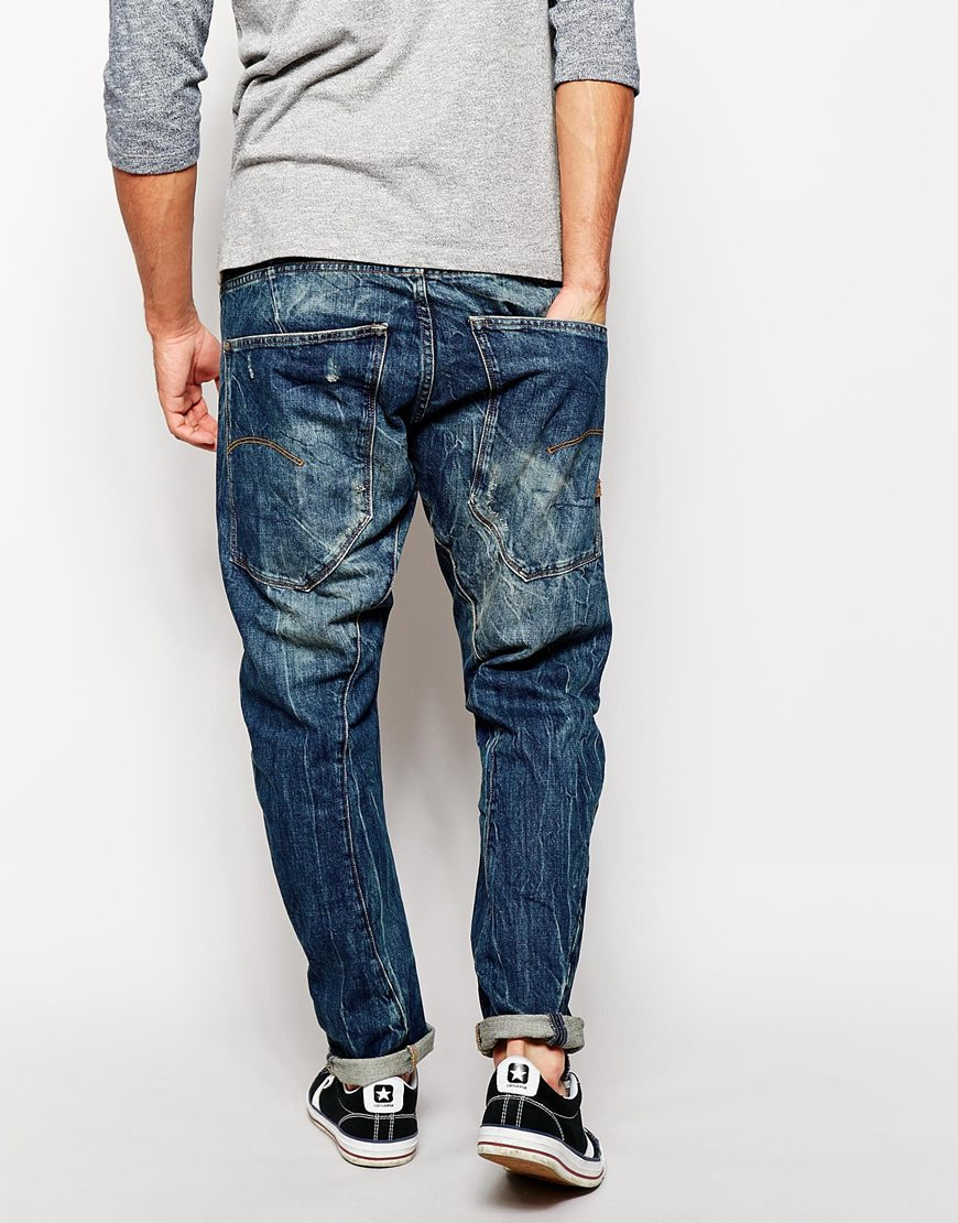 Lyst GStar Raw G Star Jeans Type C 3D Loose Tapered Block Wash in