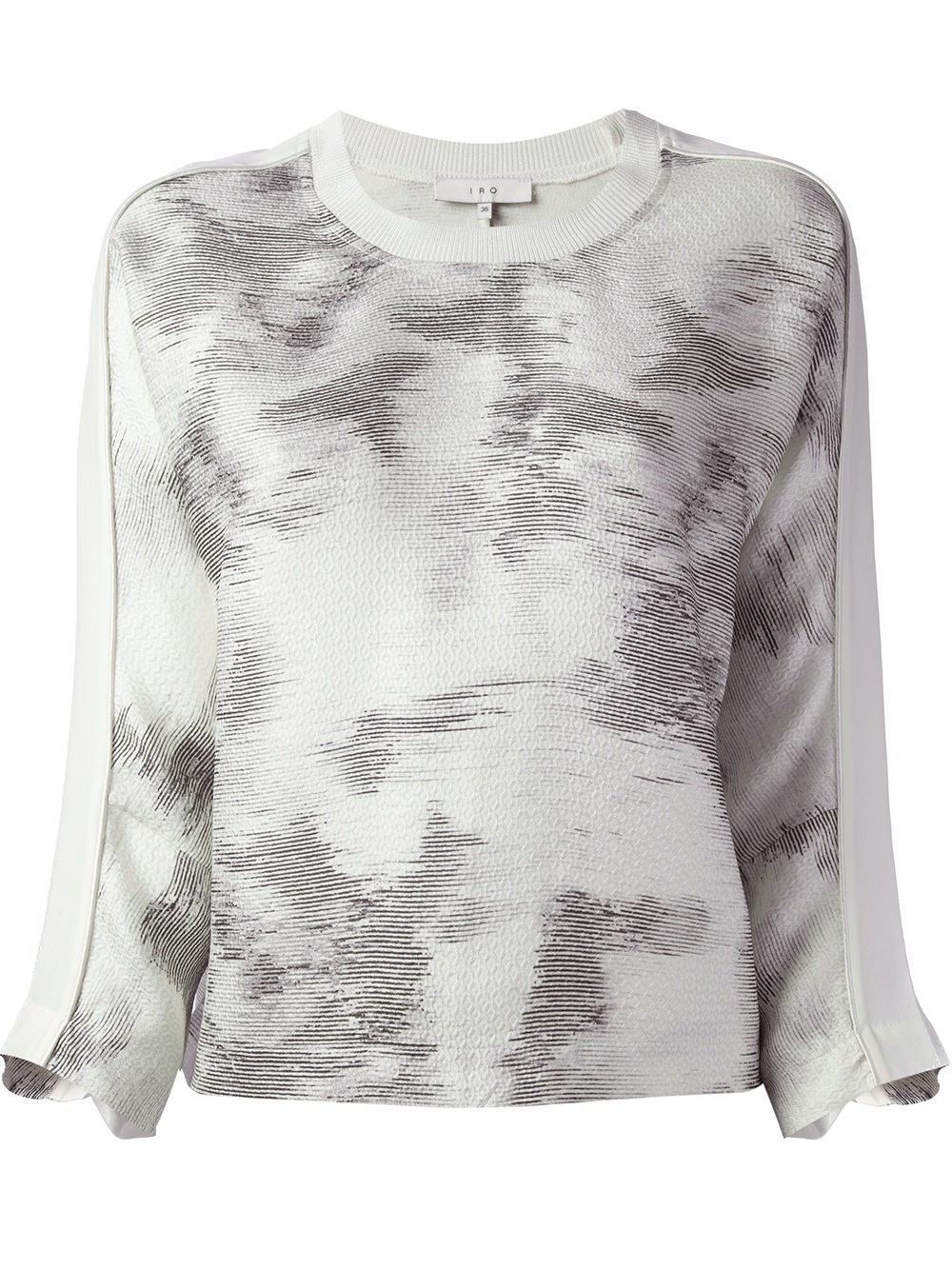 Iro Faded Print Sweater Style Top in Gray (grey) | Lyst