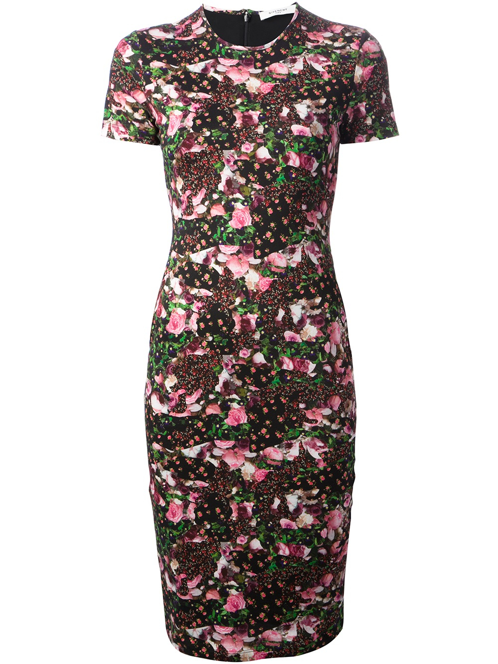 Givenchy Fitted Floral Print Dress in Black | Lyst