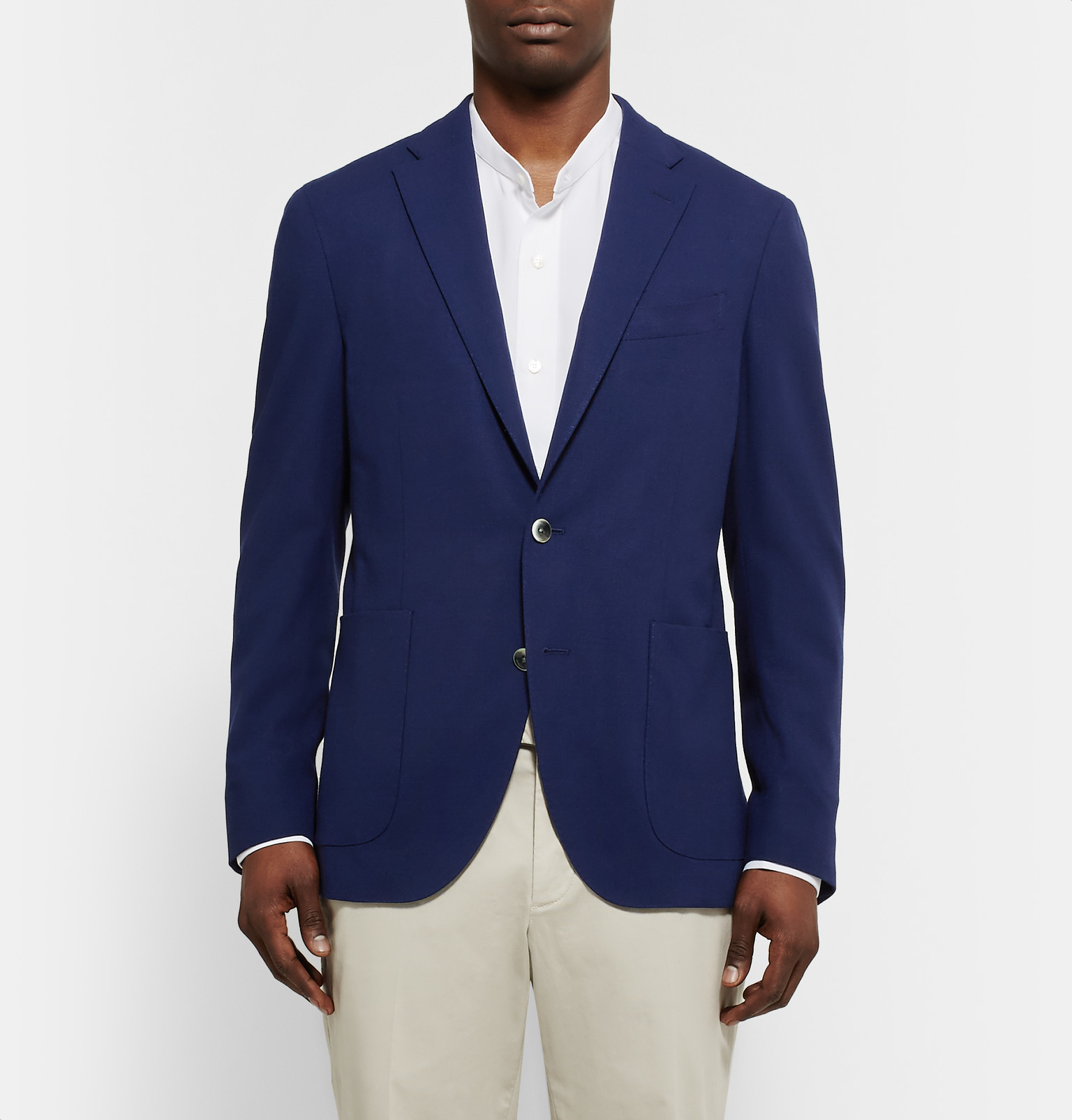 Boglioli Navy Dover Slimfit Woolhopsack Blazer in Blue for Men (Navy