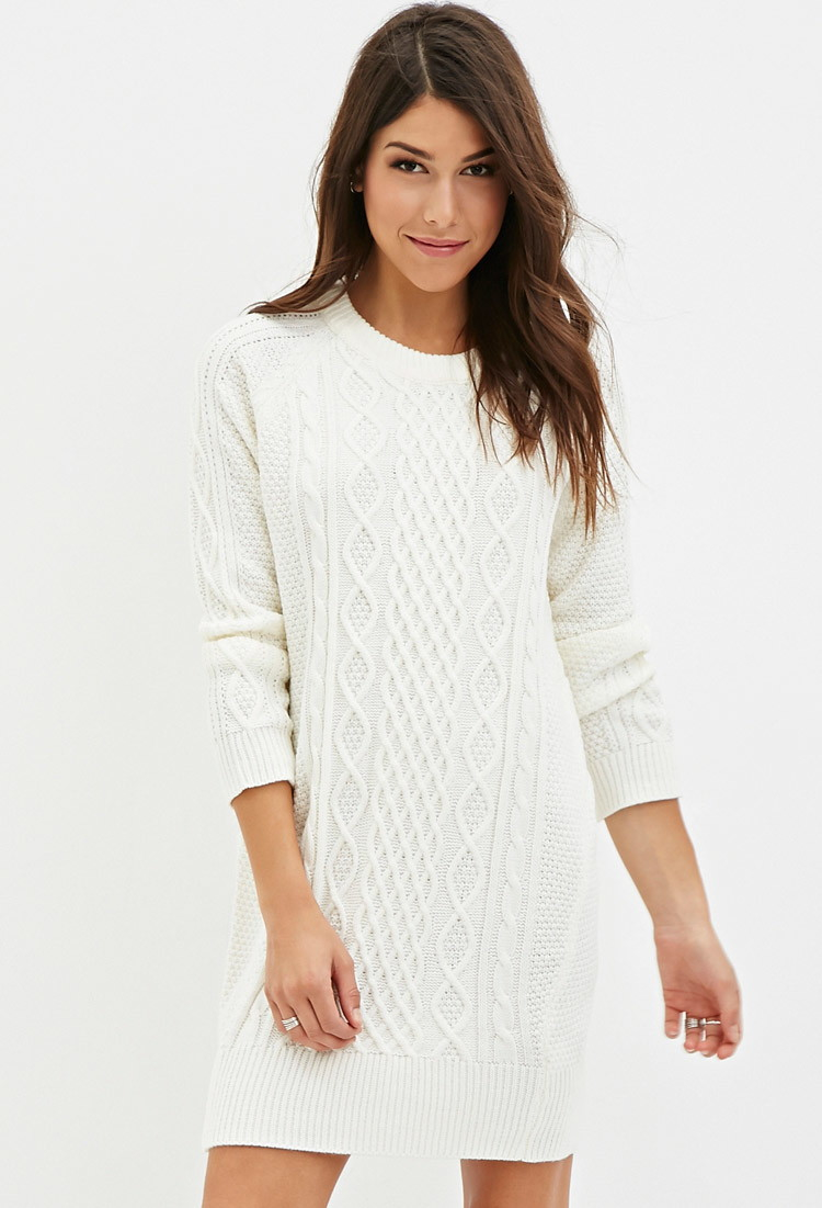 Forever 21 Cable Knit Sweater Dress You've Been Added To The Waitlist