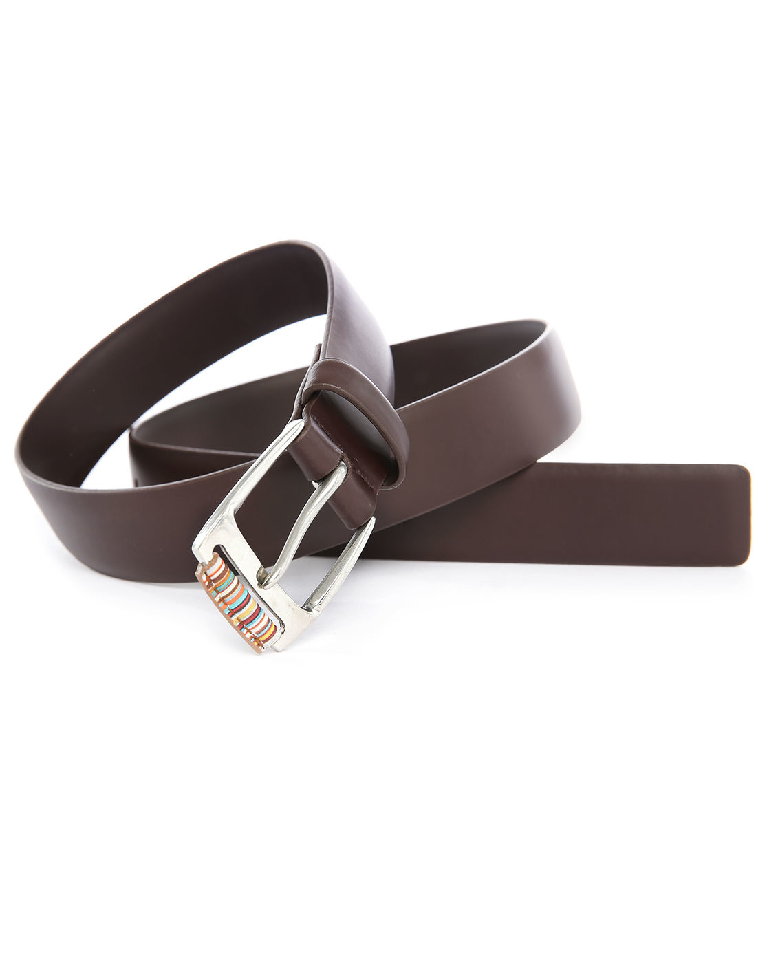 Paul smith Brown Stripes Buckle Leather Belt in Brown for Men Lyst