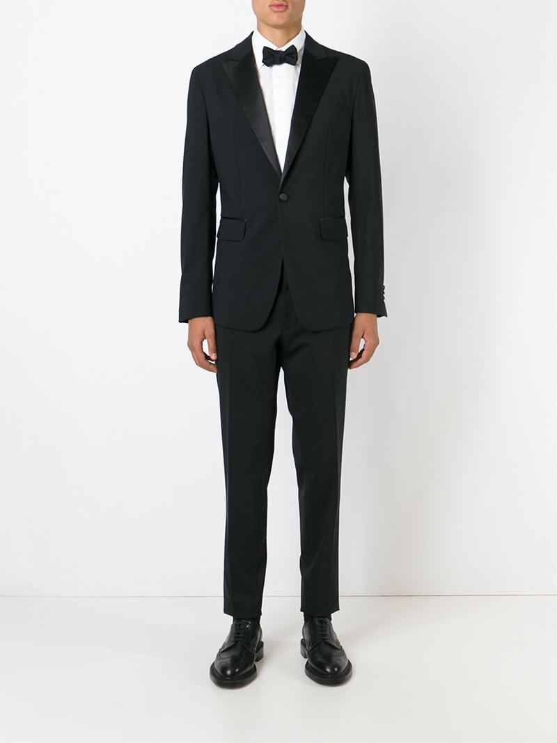 Lyst - Dsquared² Satin Detail Two-piece Suit in Black for Men