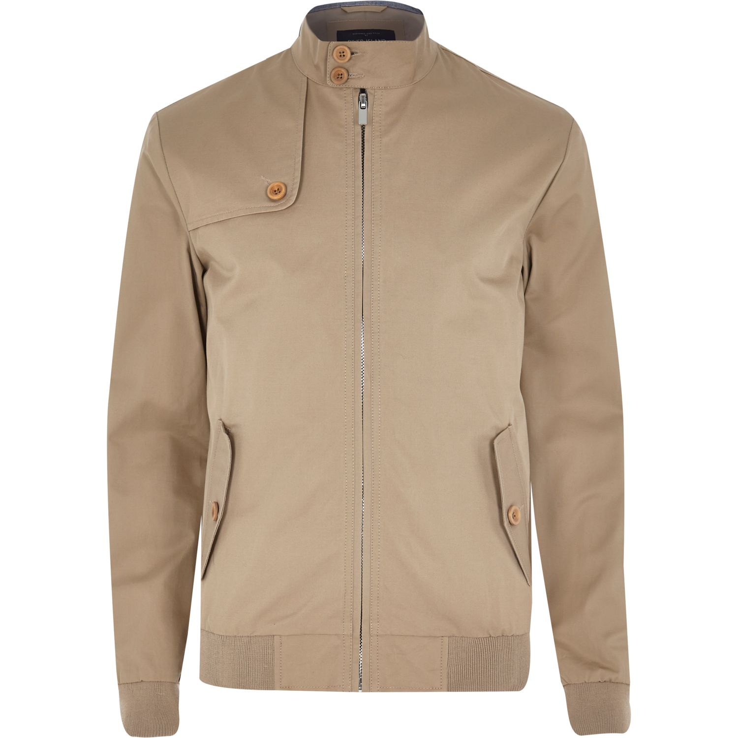 River Island Light Brown Casual Harrington Jacket in Brown for Men | Lyst