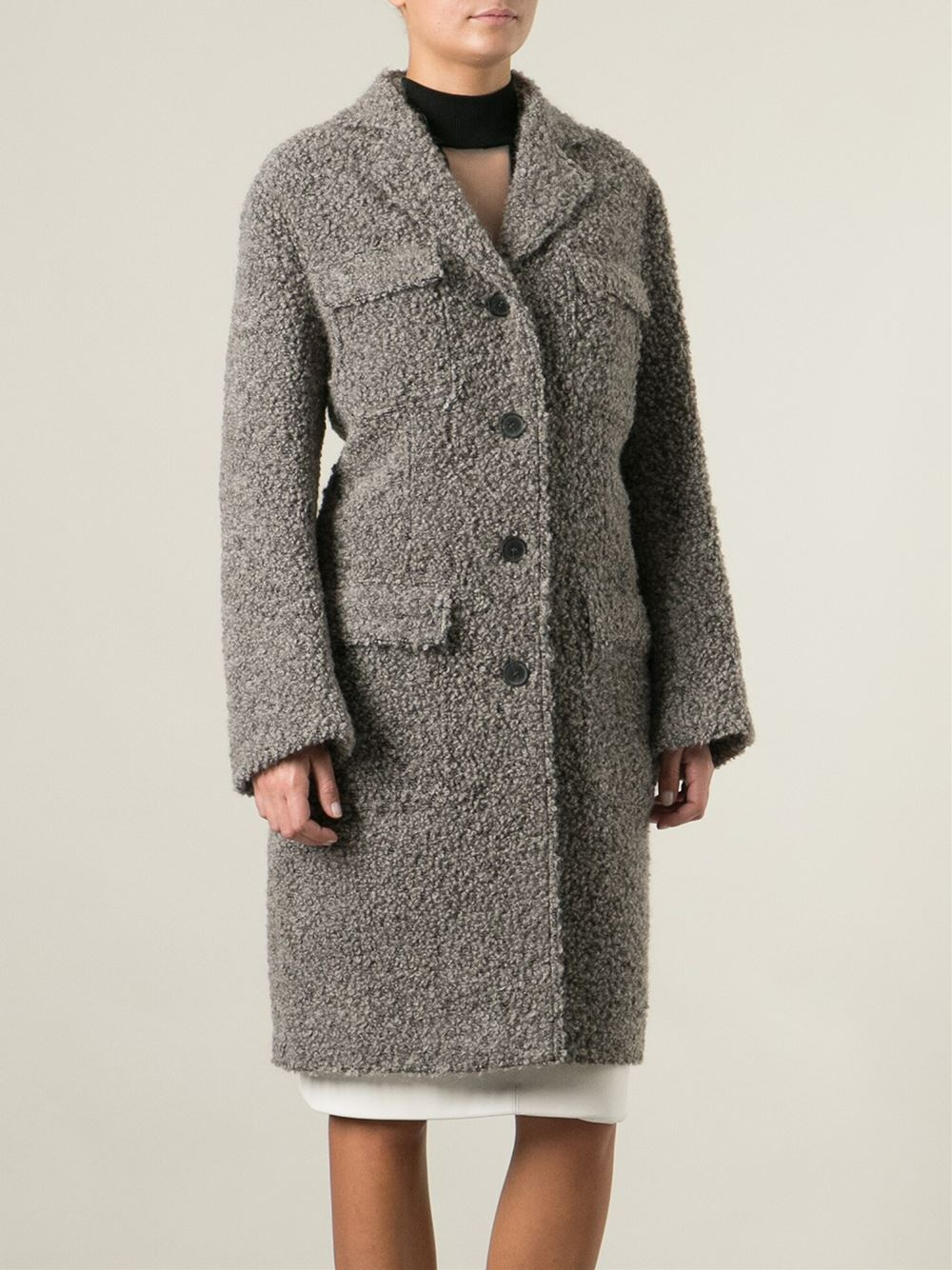 Acne Studios 'Tessa' Bouclé Jacket in Grey (Gray) - Lyst