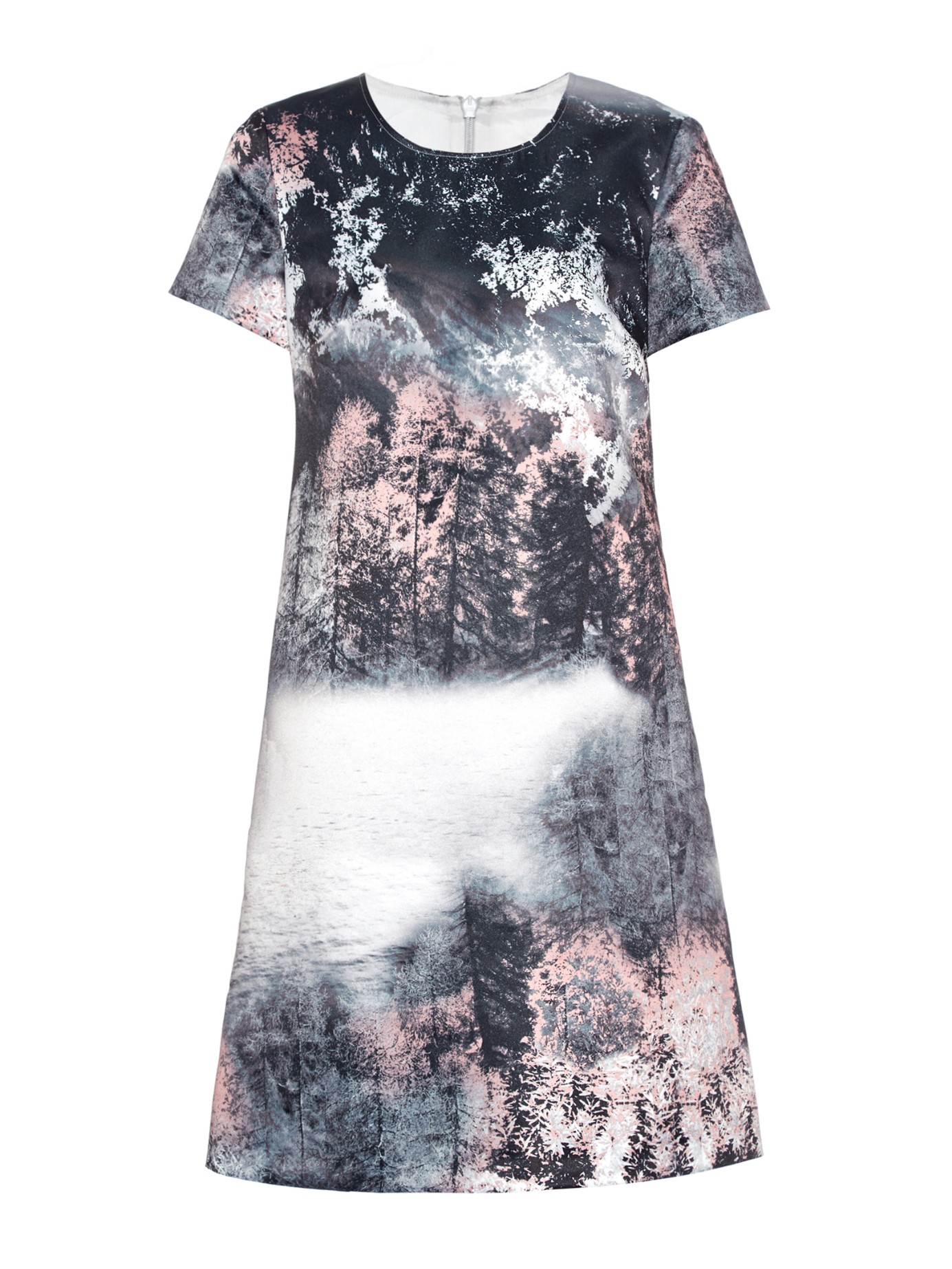 Max Mara Studio Satin Sonni Dress In Grey Print Gray Lyst