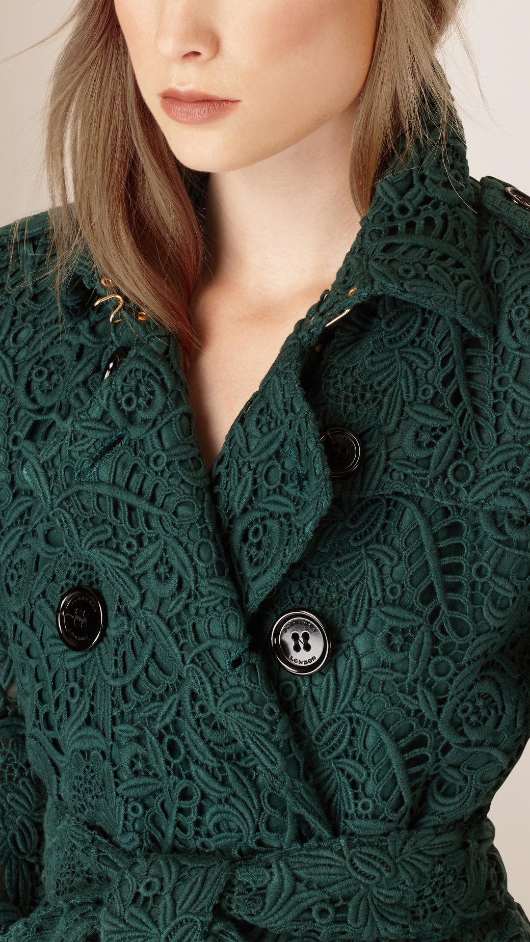 burberry coat green