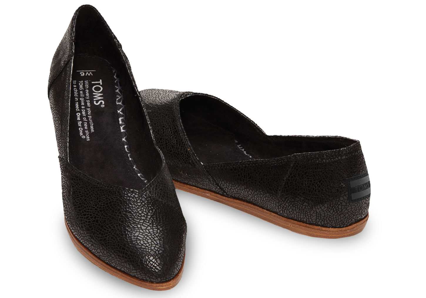 Crackled Leather Women's Jutti Flats 