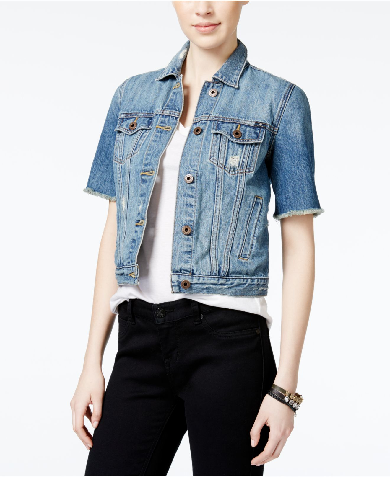 jean jacket with short sleeves