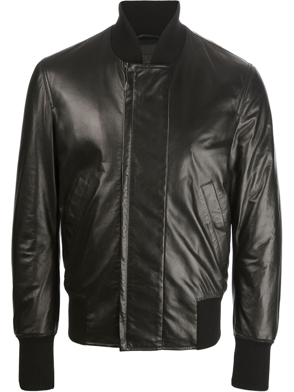 Bottega Veneta Leather Jacket in Black for Men - Lyst