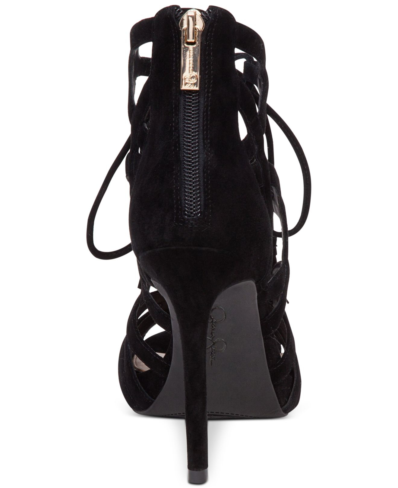 Jessica Simpson Racine Lace-up High-heel Gladiator Sandals in Black | Lyst