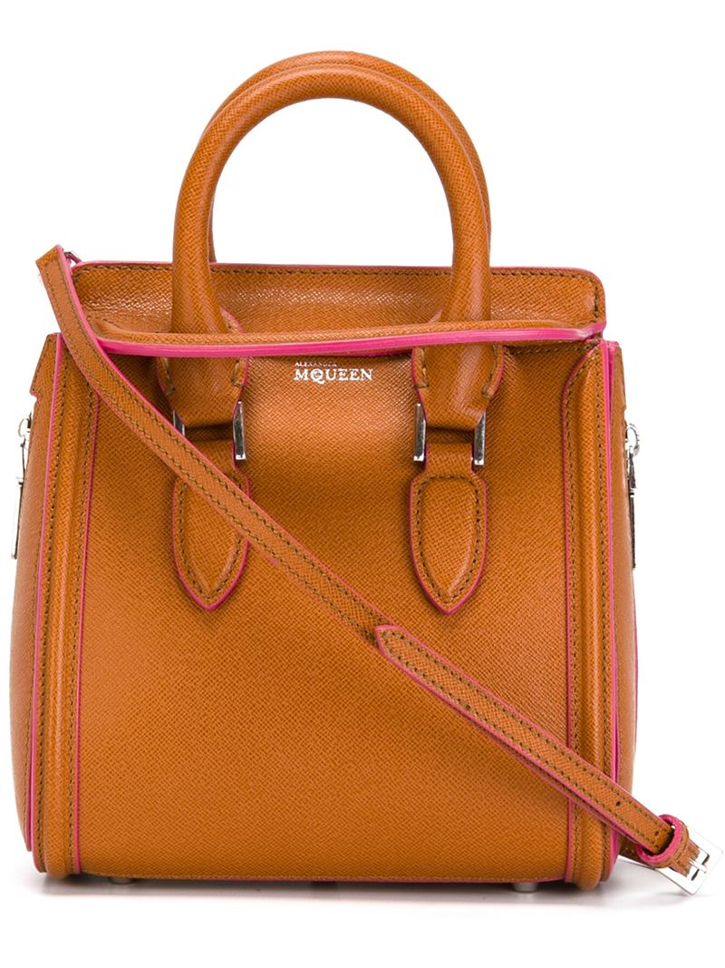 lyst mcqueen heroine tote in brown lyst mcqueen heroine tote in brown