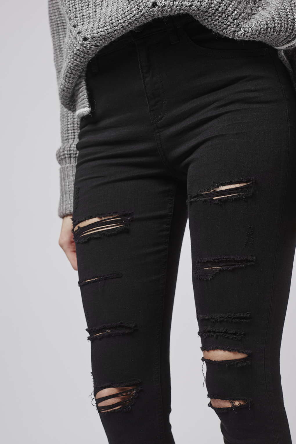 washed black super ripped jamie jeans