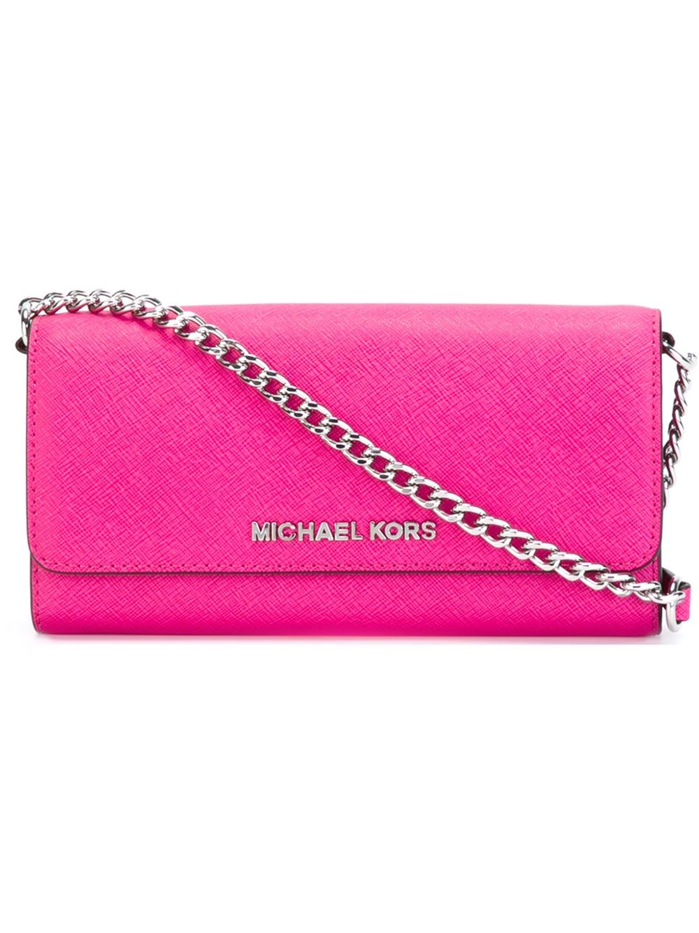 Michael michael kors 'jet Set Travel' Wallet Crossbody Bag in Pink | Lyst