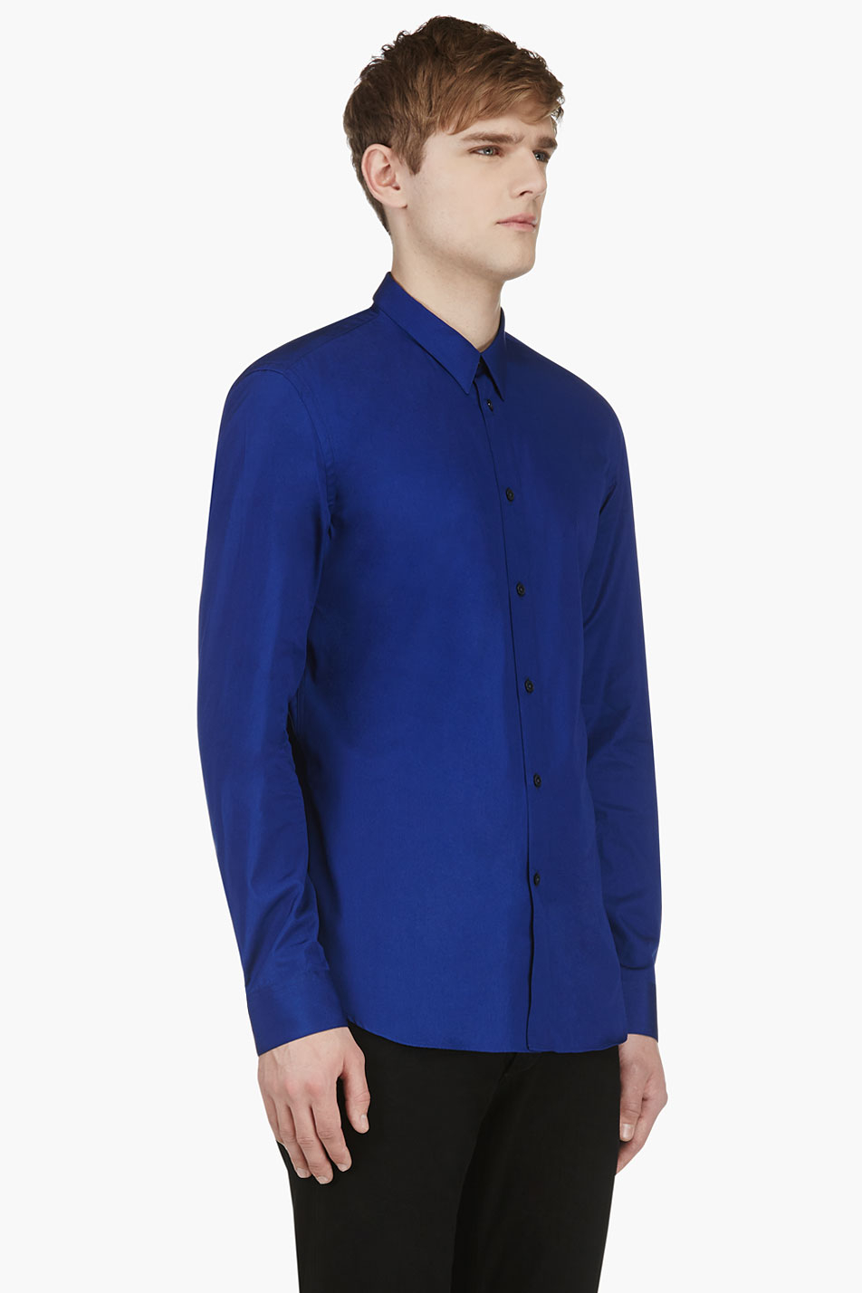 bureau indruk Theoretisch Calvin Klein Royal Blue Slim Fit Button Down Shirt for Men | Lyst