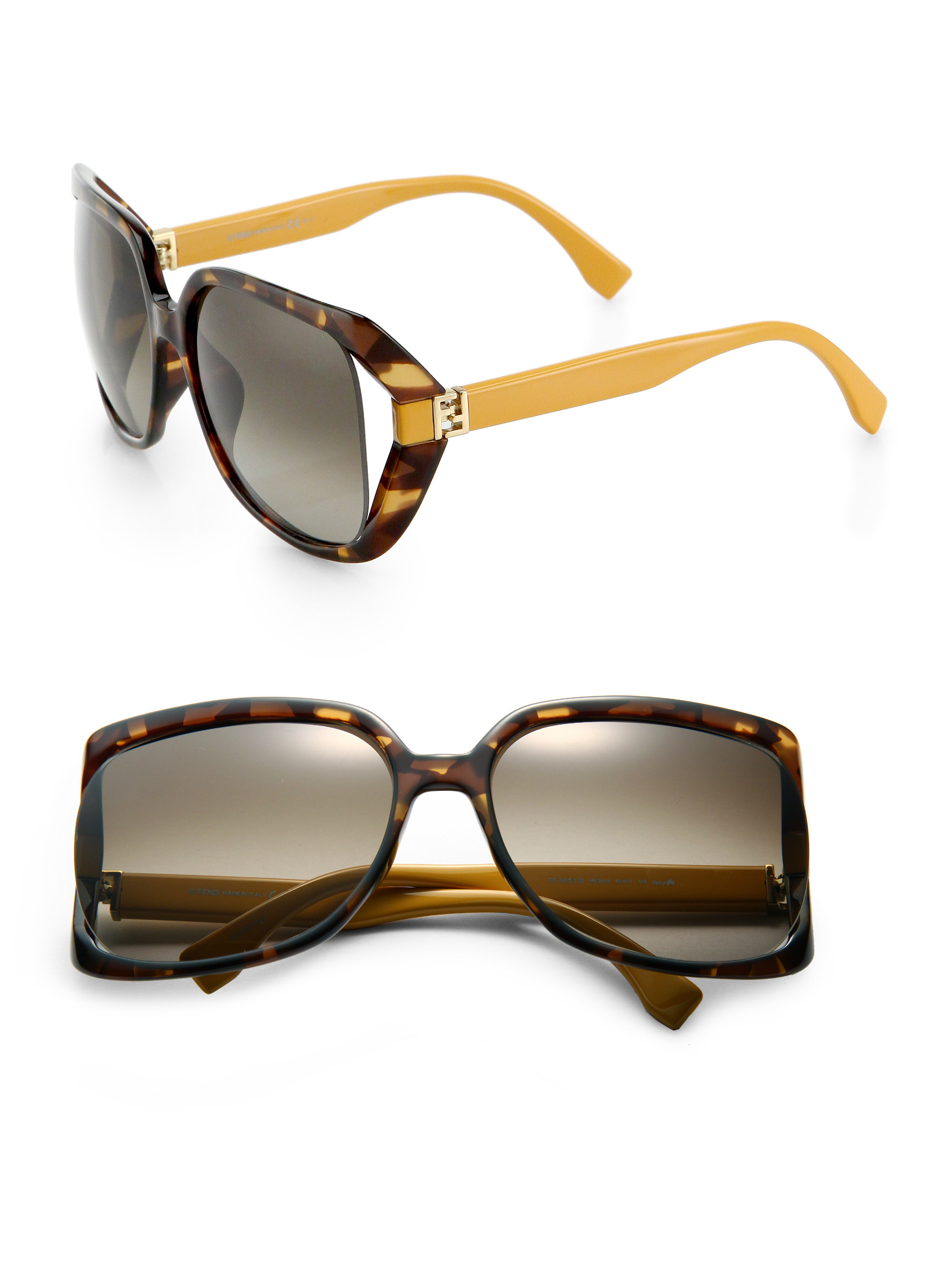 Fendi Squareframe Sunglasses in Natural Lyst