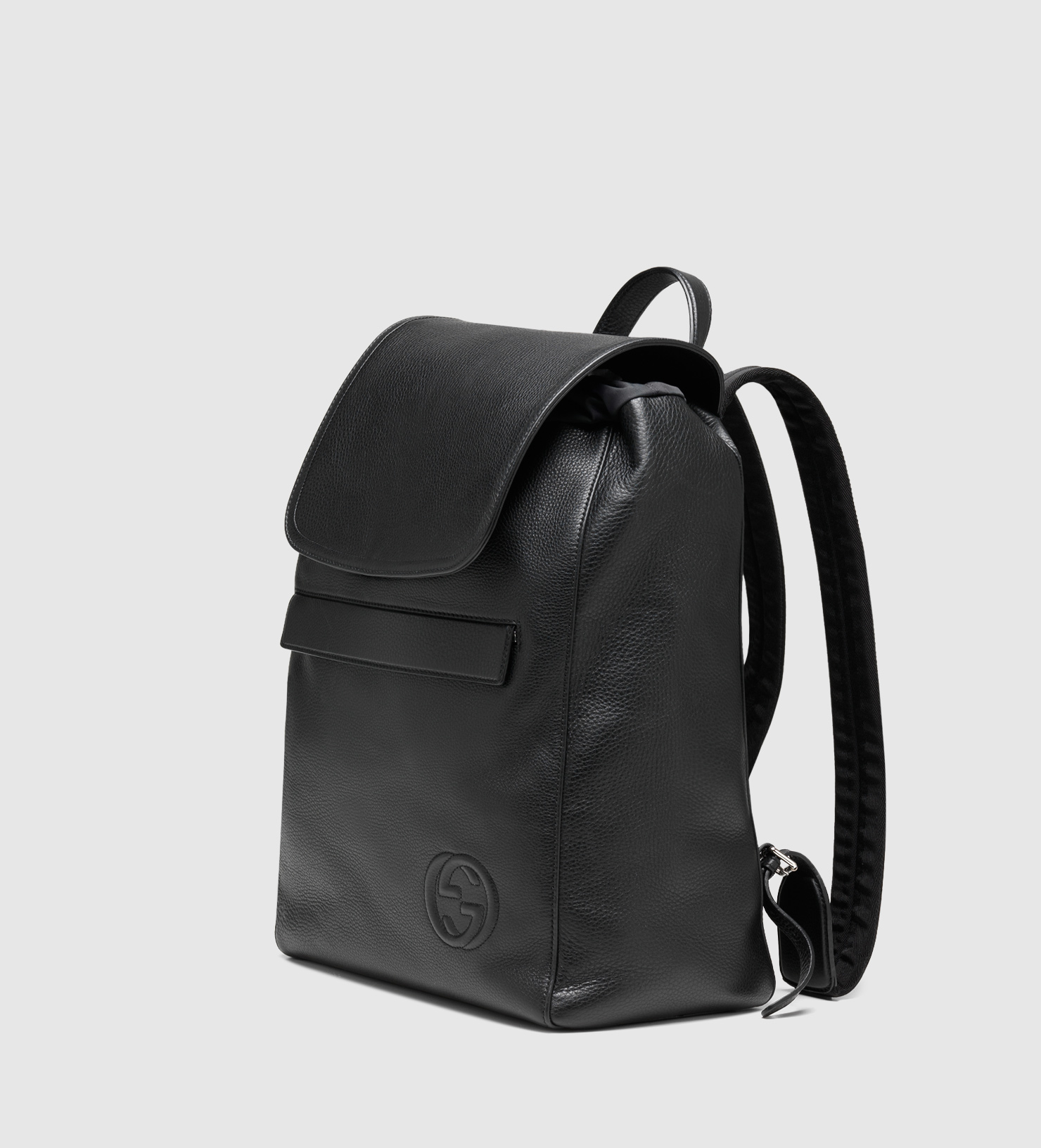 Lyst - Gucci Black Leather Backpack in Black for Men