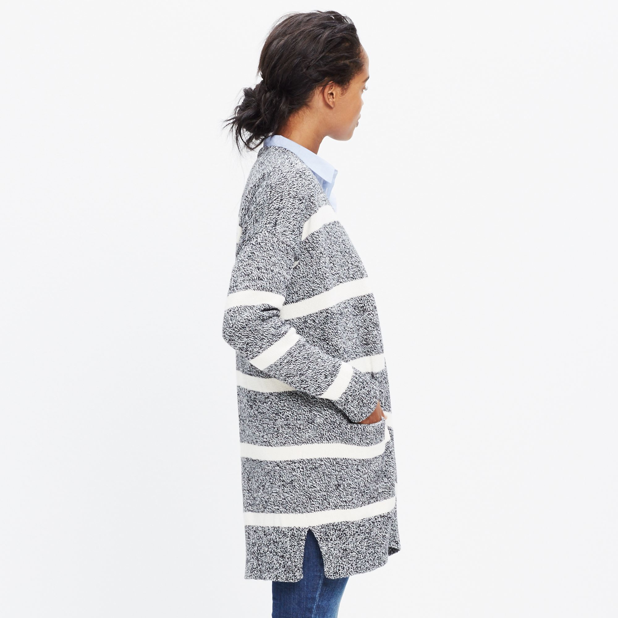 white open cardigan sweater