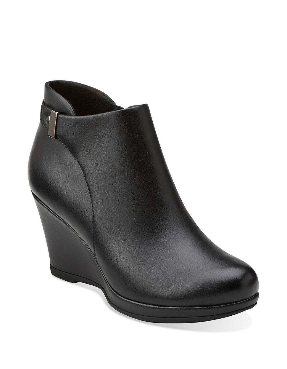 clarks black wedge ankle boots
