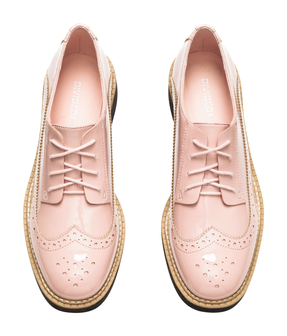 H&M Patent Brogues in Pink | Lyst Canada