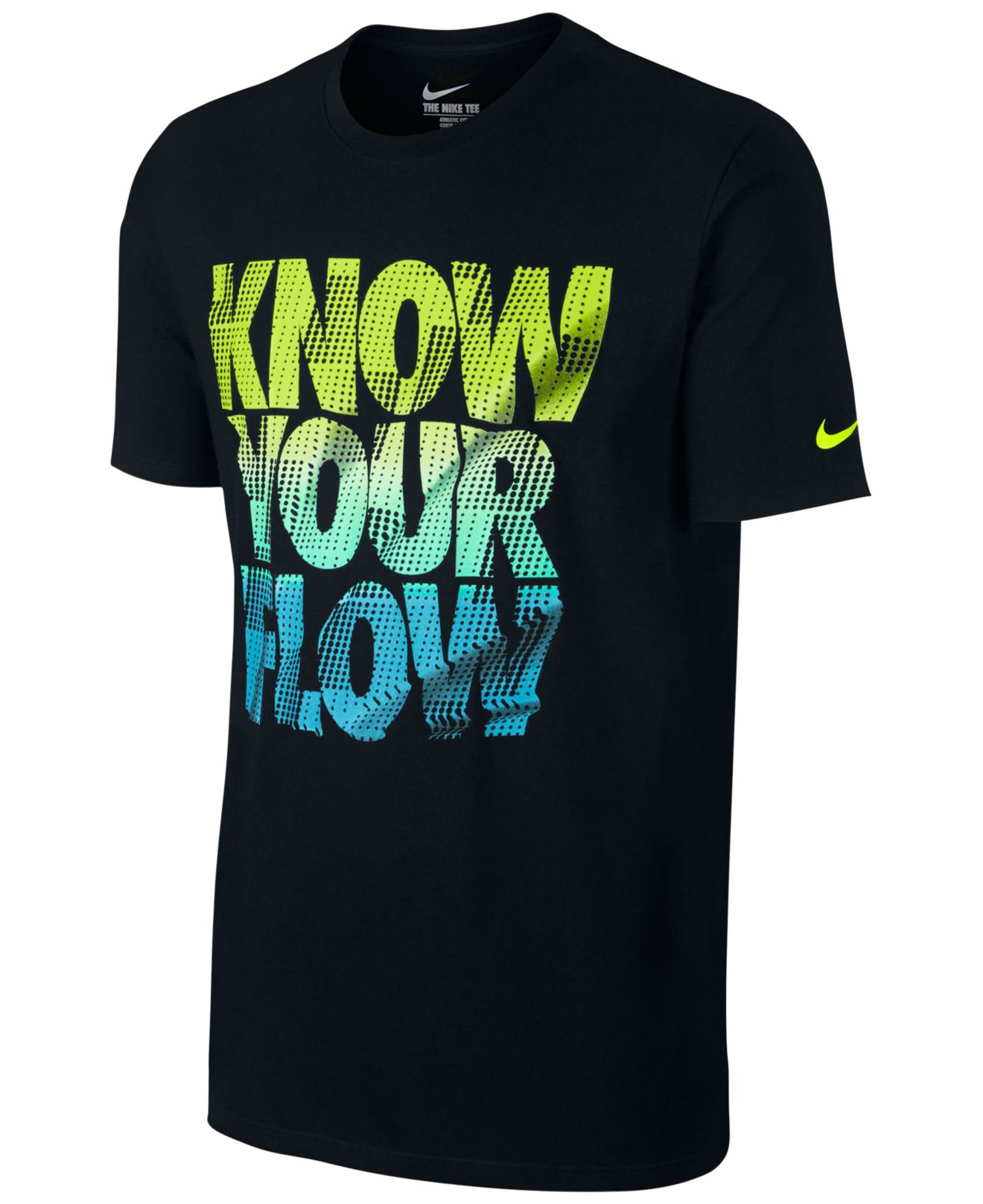 Nike Cotton Men s Know Your Flow Graphic T shirt  in Black 