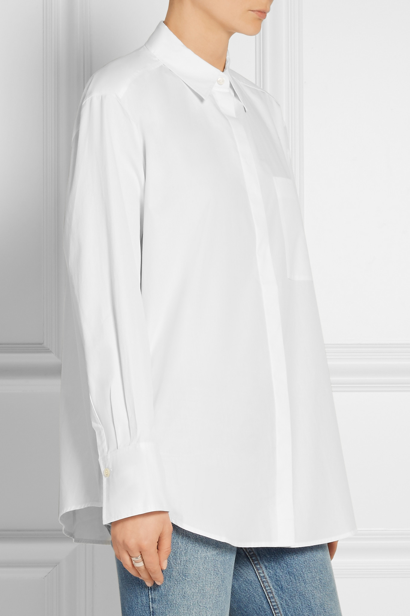 Acne Studios Addle Oversized Cotton-poplin Shirt in White - Lyst