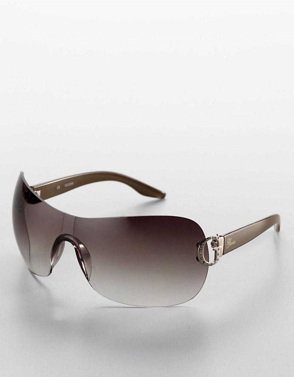 Guess Rimless Shield Sunglasses in Brown Lyst