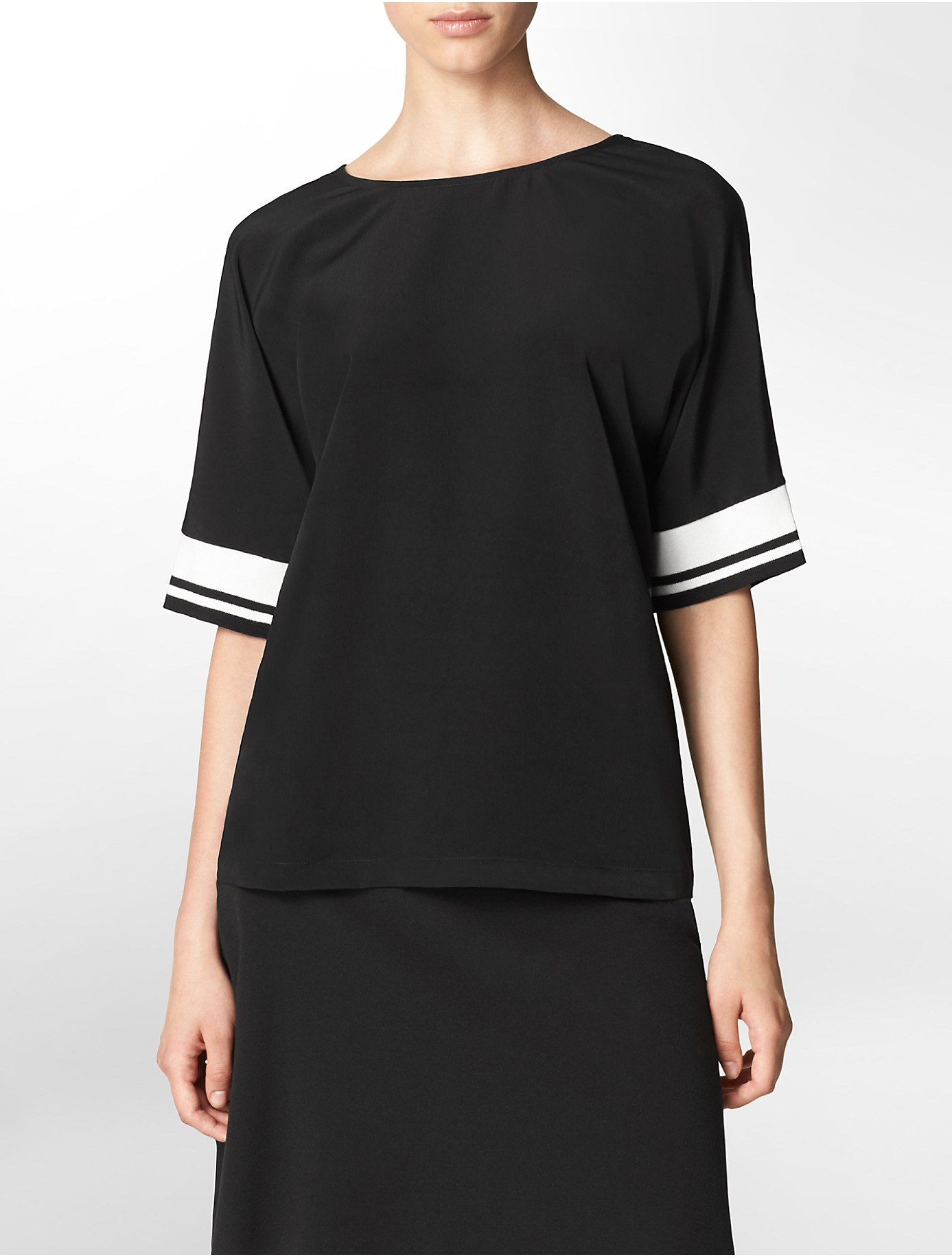 calvin klein short scallop sleeve knit to calvin klein short scallop sleeve knit to