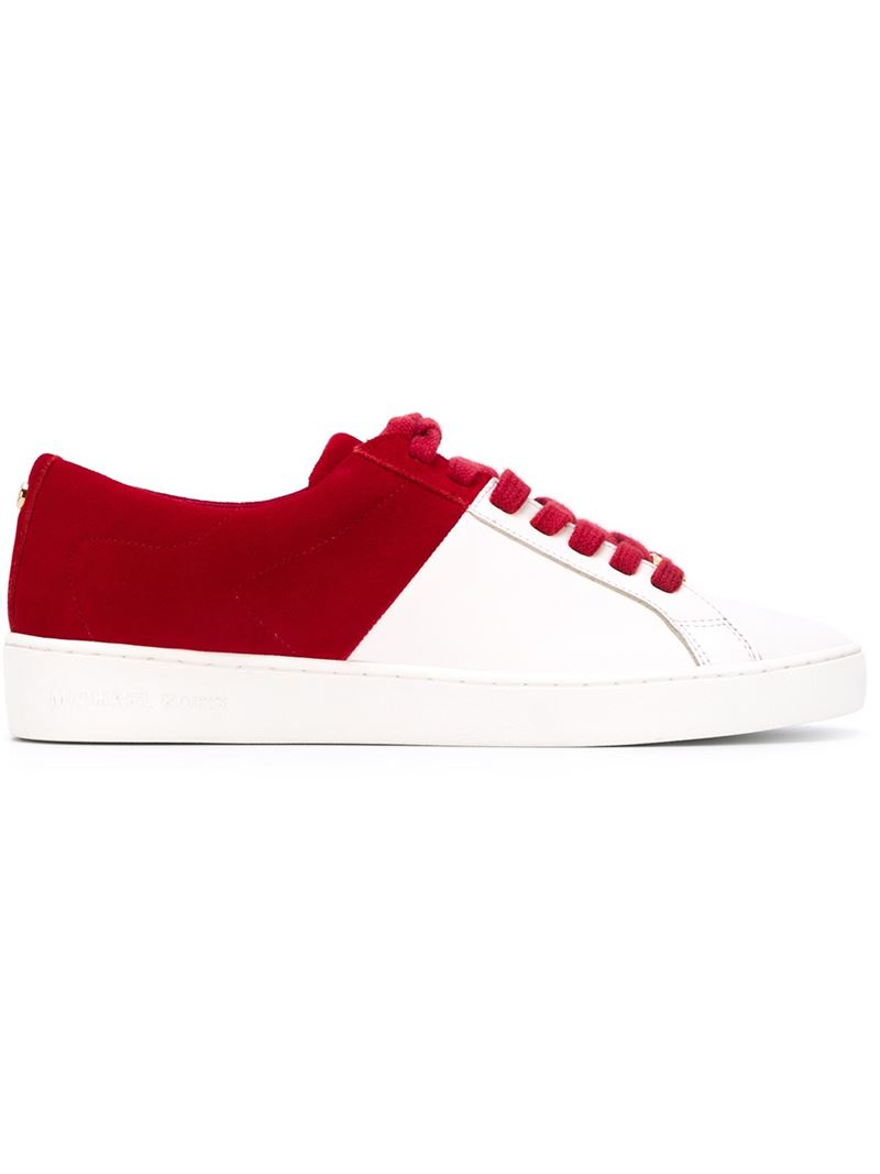 michael kors red and white sneakers