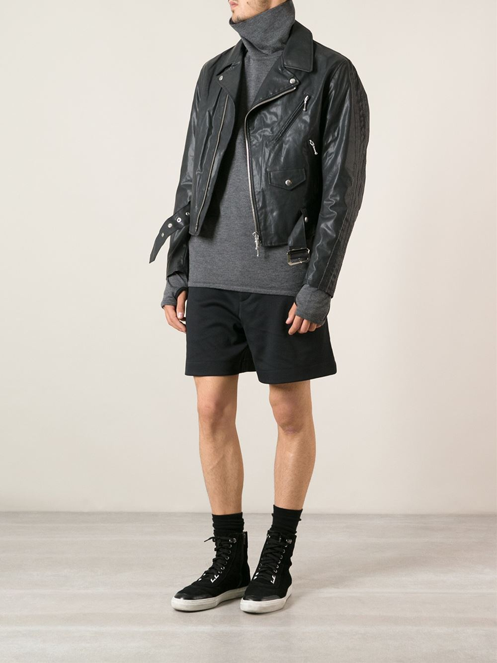 y3 leather jacket
