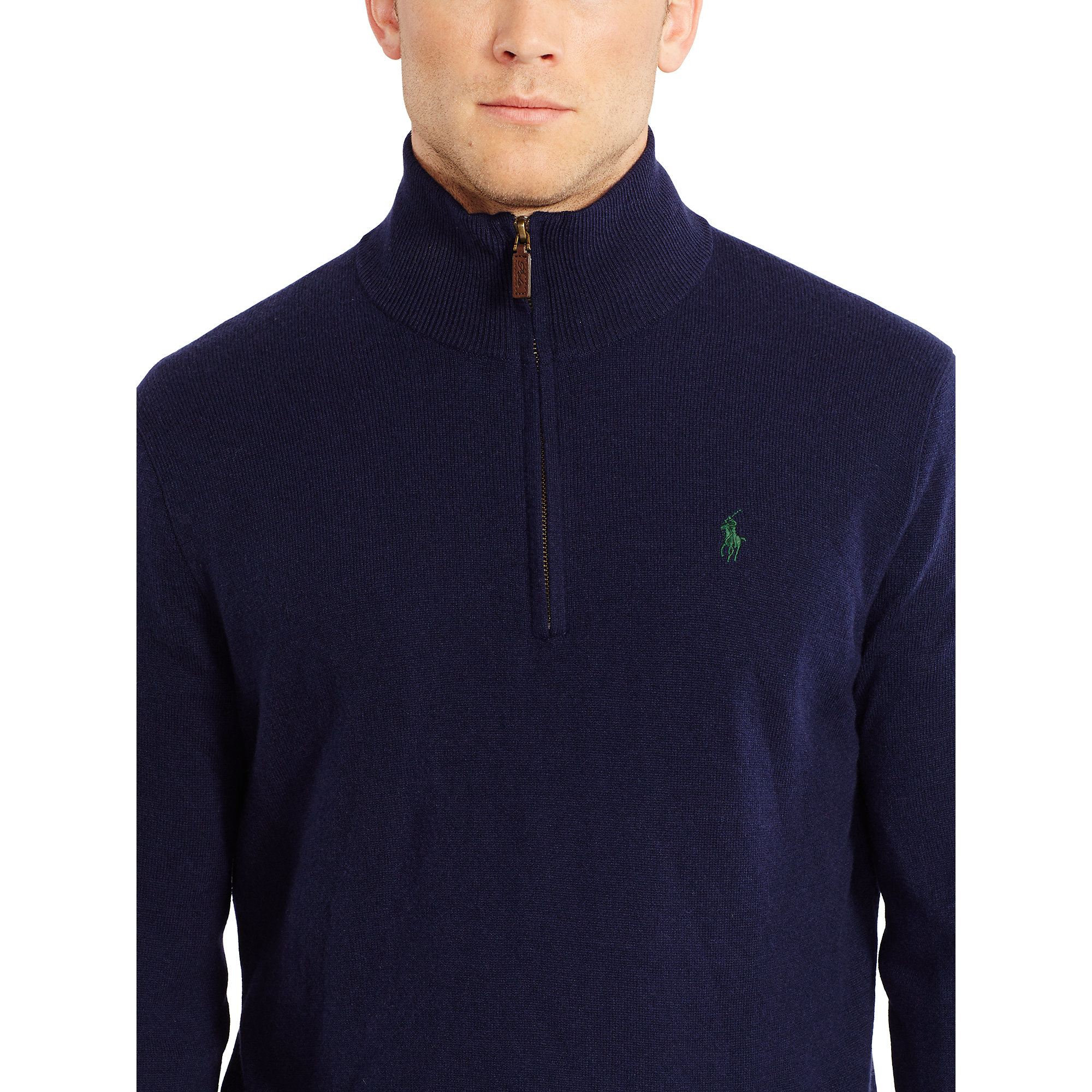 Lyst - Polo Ralph Lauren Wool Half-zip Sweater in Blue for Men