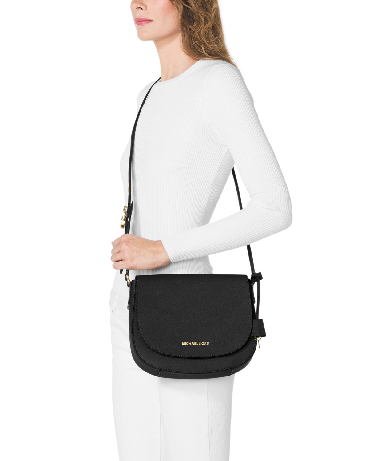 mk locker saffiano sling bag