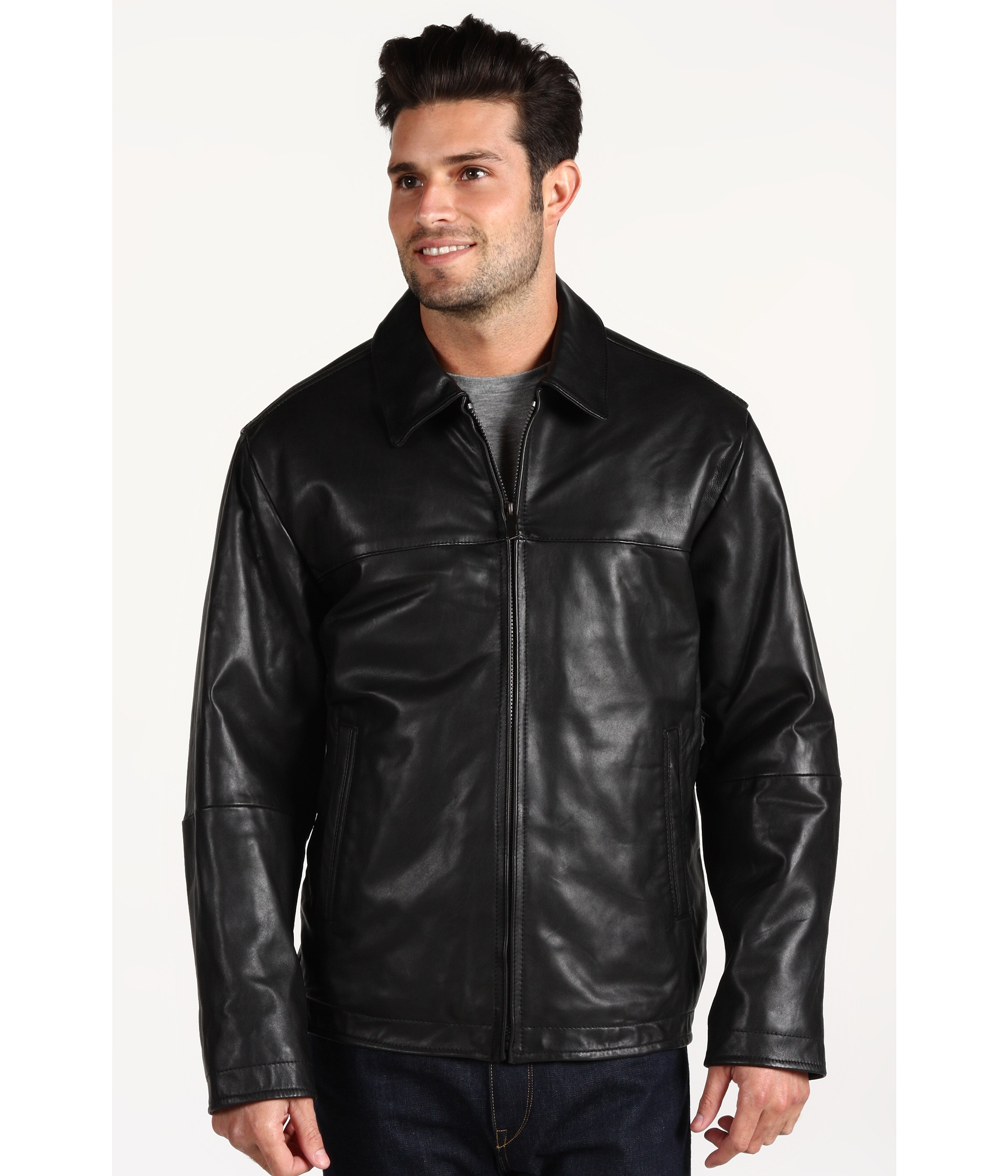 Purchase Perry Ellis Open Bottom Leather Jacket Up To 73 Off