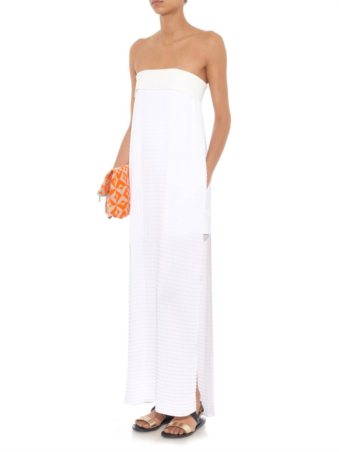 white pleated playsuit