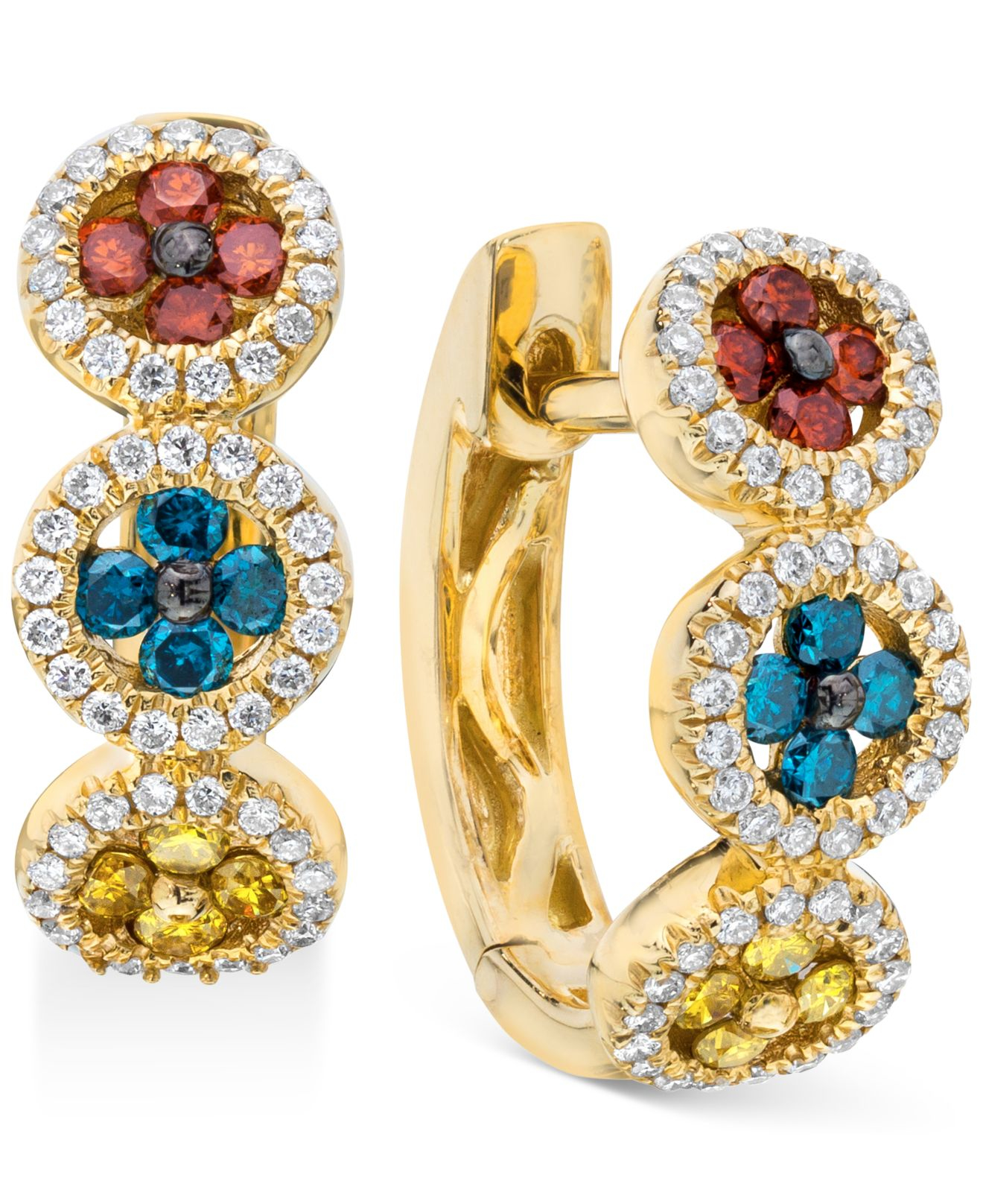 Le vian Exotics® Multicolor Diamond Earrings (5/8 Ct. T.w.) In 14k Gold in Metallic Lyst